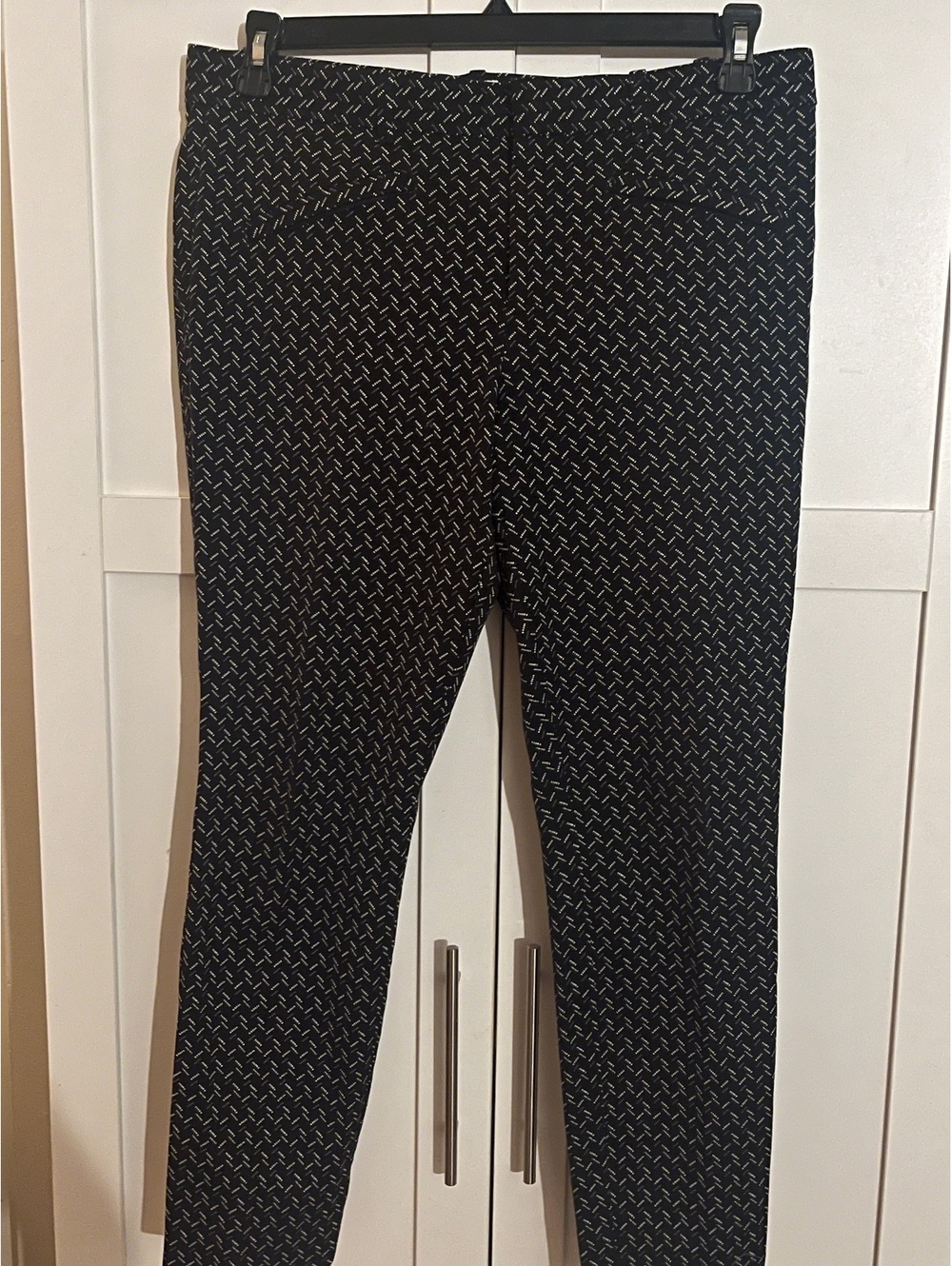 GAP Women's Skinny Ankle Pants Size 12R Black with White Pattern